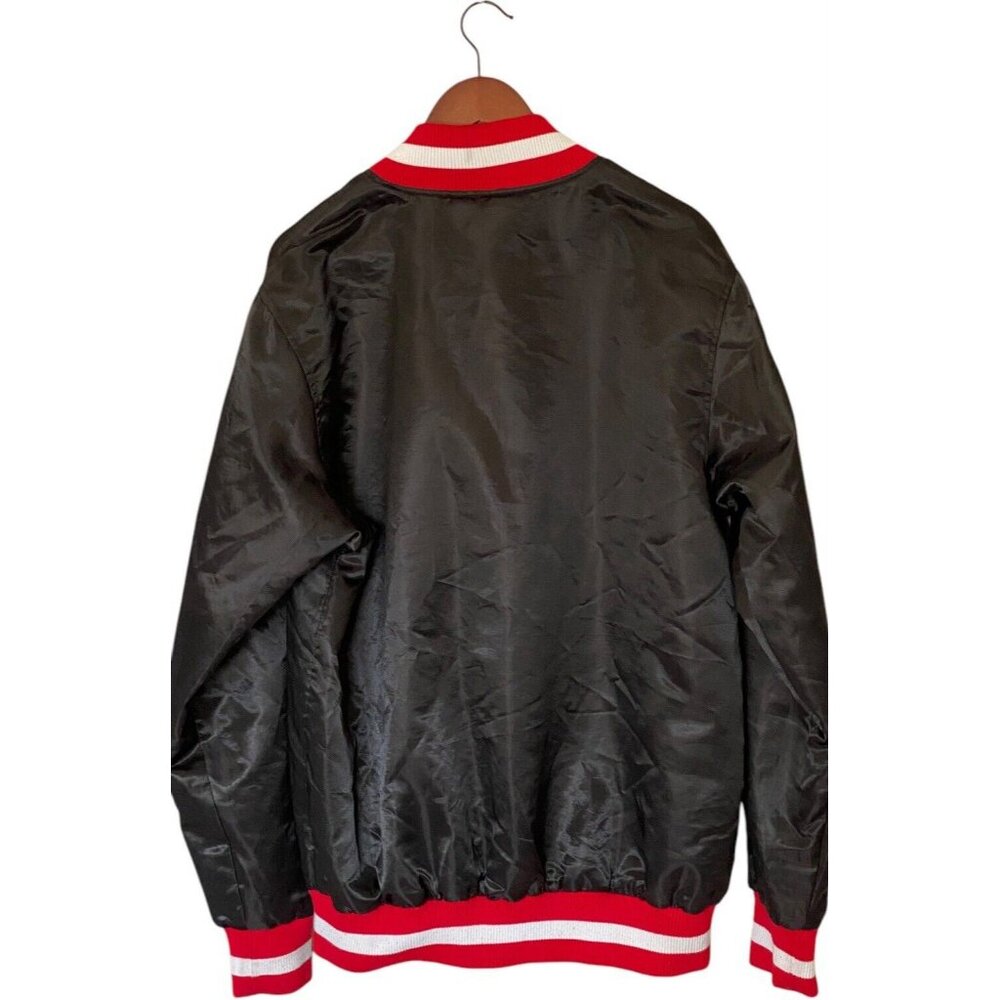Chicago Bulls Starter Black Label Satin Jacket Men's L G-III Shoe City Exclu NBA - Picture 2 of 11
